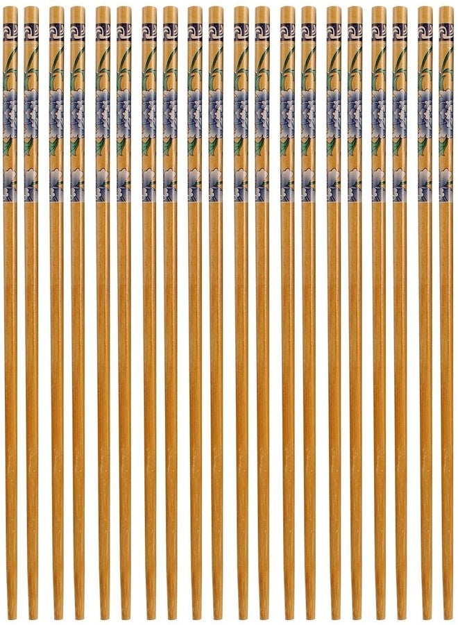 SCHUBERT Set of 10 Pairs Designer Natural Round Bamboo Reusable Chopsticks, Size 9.5 Inch(Color & Design May Vary) - Image 2